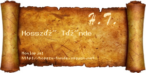 Hosszú Tünde névjegykártya